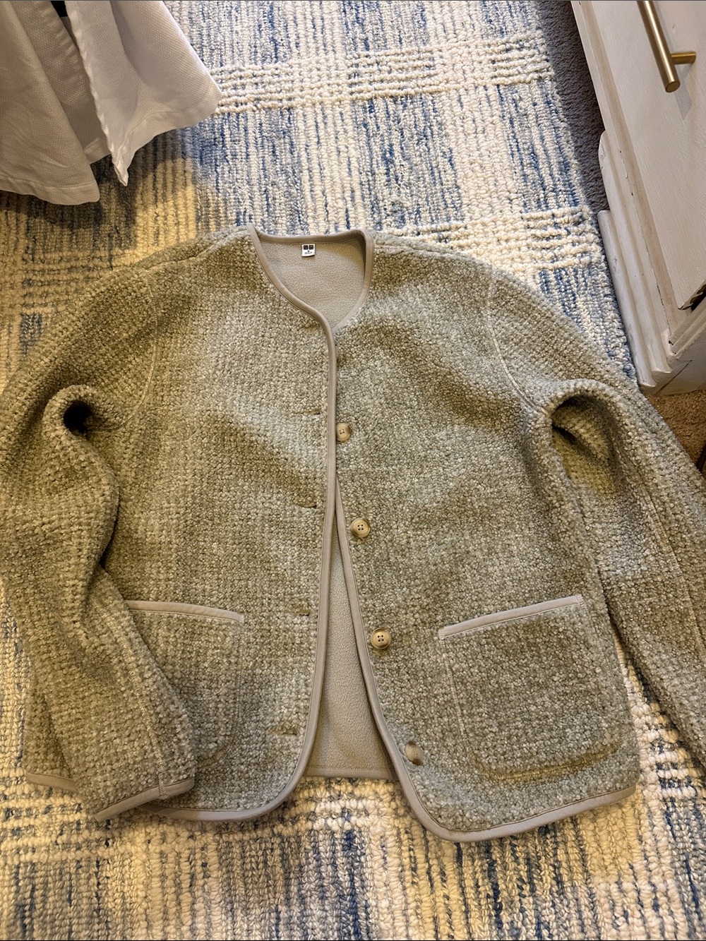 Uniqlo Textured Olive Knit Cardigan Jacket